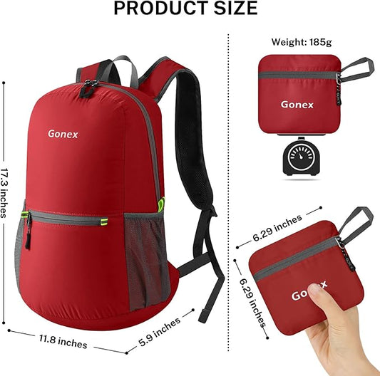 Gonex Ultra Lightweight Packable Backpack 20L Daypack Handy Foldable Camping Outdoor Travel Cycling Backpacking