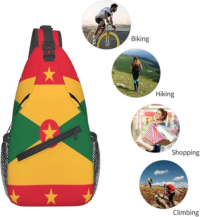 Grenada Flag Sling Bag Multipurpose Crossbody Sling Backpack Travel Cycling Hiking Shoulder Bag For Women Men