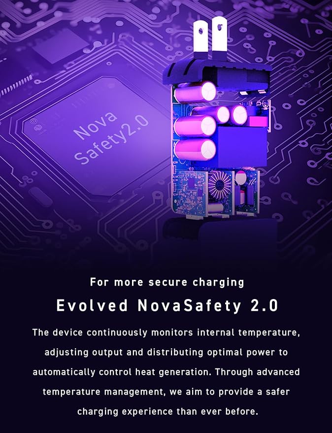 CIO 65W USB C Charger Block, Max 67W GaN Fast Charging Brick w/Dual Type-C Ports & Type-A, USBC Adapter, Multi Travel Charger Block, NovaPort Trio II 2C1A (Black)