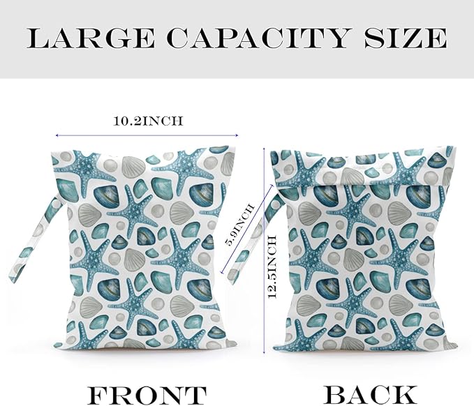 Wet Bag, Wet Dry Bag, Wet Bag for Swimsuit, Travel, Beach, Pool, Diapers, Dirty Yoga Gym Clothes, Toiletries, Makeup Bag, Waterproof Reusable Cute Beach Bag Bee Flower Decor, 2 Pcs Set.