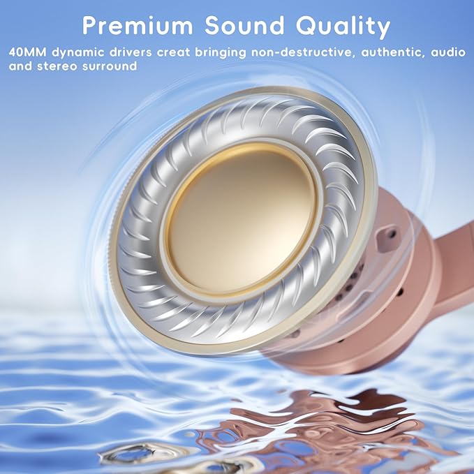 Kids Headphones, Wired Headphones for Kids Over Ear with Microphone, 85/94dB Volume Limiter Headphone for Girls Boys, Foldable Headphone for Learning & Entertainment, Gradient Brown