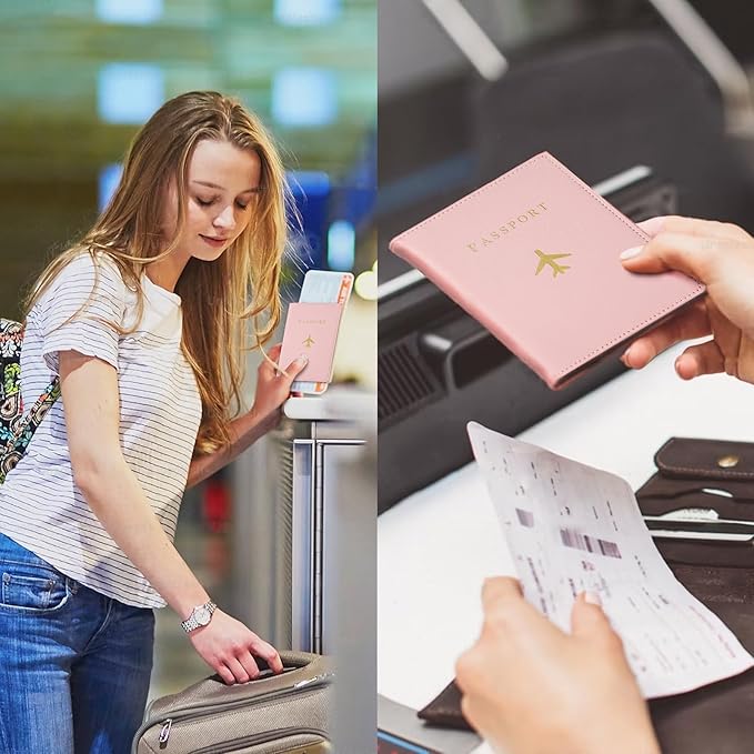 Sizobi Leather Passport Holder Covers Case, Passport Holder for Travel Women, International Travel Must Haves Travel Accessories for Women Men, Cruise Ship Essentials, Passport Book Travel Gifts