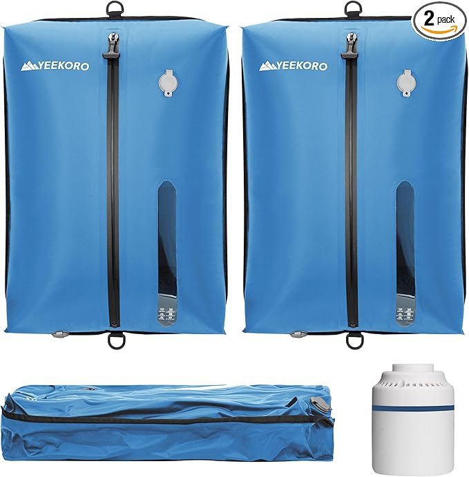 Vacuum Bag for Travel, Professional IPX8 Waterproof Reusable Vacuum Compression Bags for Travel Suitcases, Durable Space Saver Bag(2 PACK,With Pump)