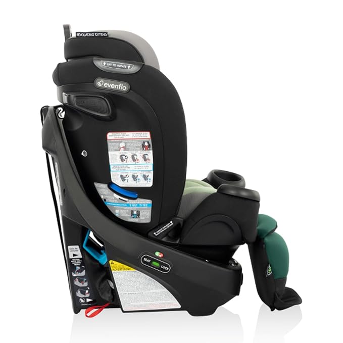 Evenflo Gold Revolve360 Extend All-in-One Rotational Car Seat with Green & Gentle Fabric (Emerald Green)