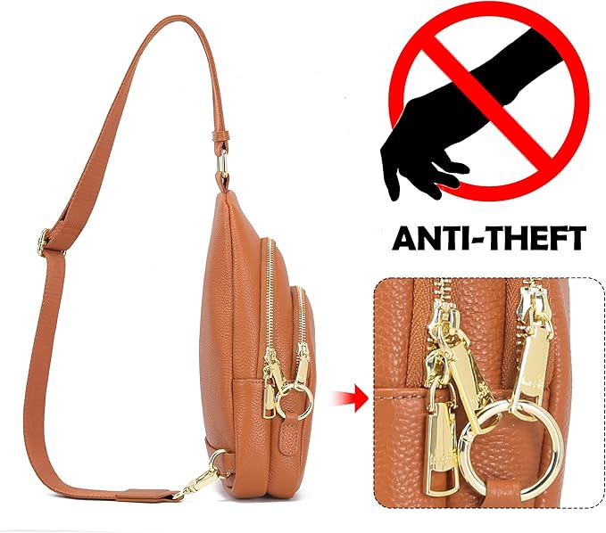 INICAT Crossbody Sling Bags Fanny Packs Valentine's Day Gifts Vegan Leather Travel Vacation Essentials Purses Women
