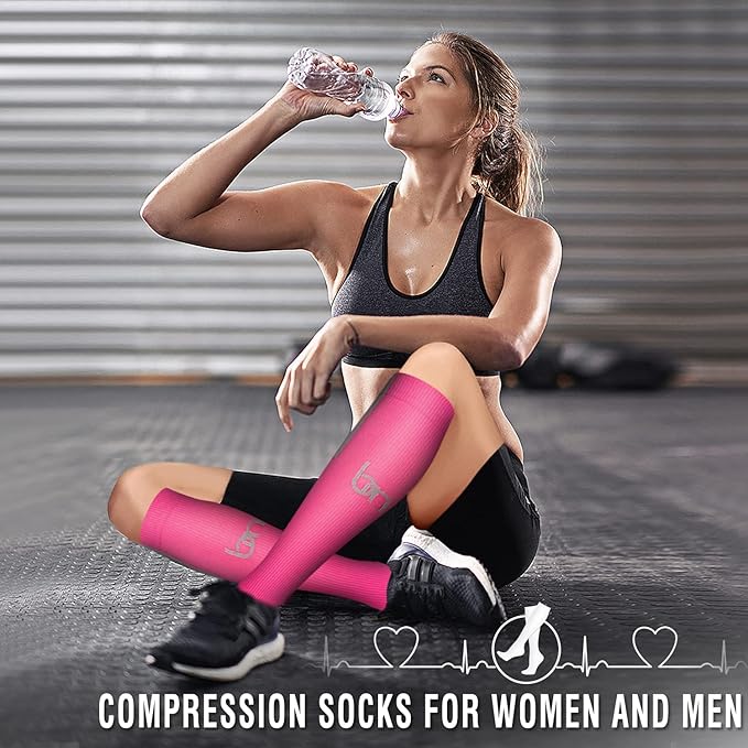 Bluemaple 6 Pack Copper Compression Socks for Women and Men Circulation-Best Support for Medical, Running,Nursing,Athletic