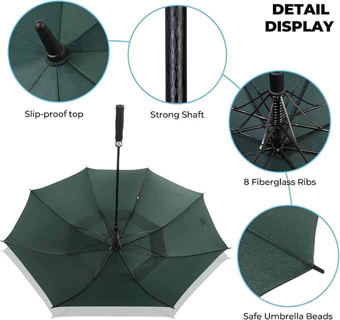ZDSSM Automatic Open Golf Umbrella, 54/62/68/72 inch Extra Large Oversize Double Canopy Vented Stick Umbrellas, Windproof Waterproof Umbrella for Men And Women