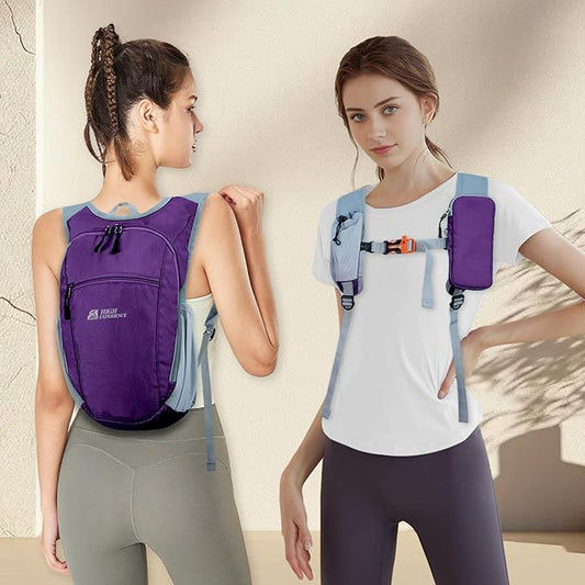 HIGH EXPERIENCE Hiking Backpack 10L/15L Small Daypack Lightweight Packable Travel Foldable Water Resistan for Women Men (Deep Purple, 15L)