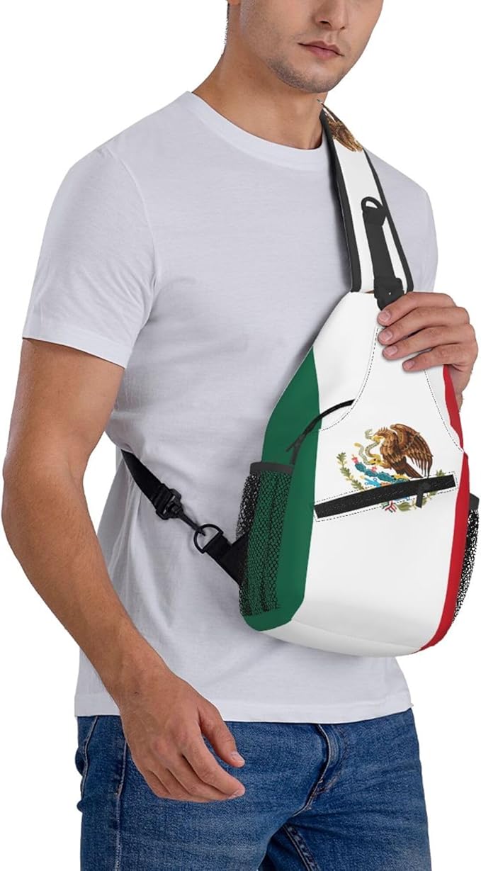 GJXFLSY Mexico Flag Sling Backpack Crossbody Bag Casual Chest Bags Travel Hiking Daypack Shoulder Bag for Women Men