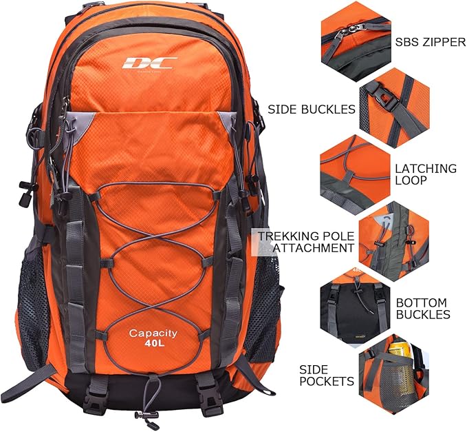 Diamond Candy Waterproof Hiking Backpack for Men and Women, Lightweight Day Pack for Travel Camping