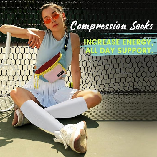 Copper Compression Socks 15-20 mmHg for Men & Women 8 Pairs – Circulation Support for Nurses, Travel, Running, Hiking, Soccer