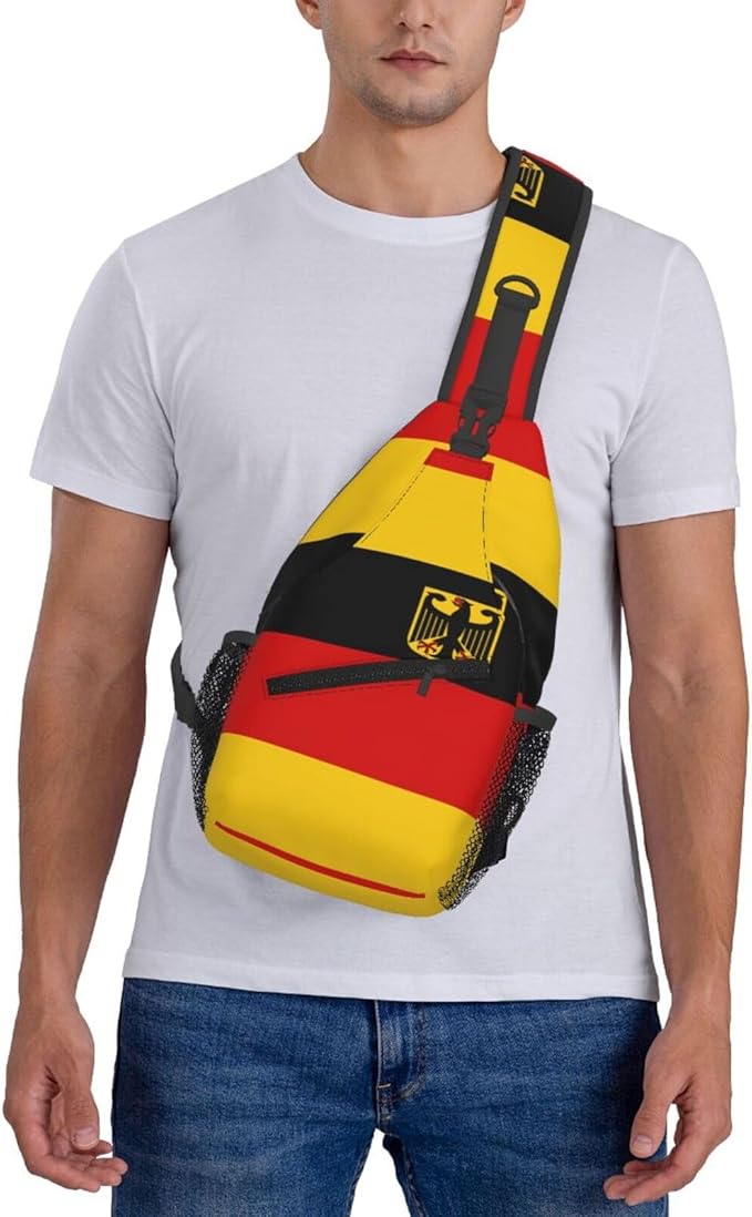 Germany Flag Sling Bag Multipurpose Crossbody Sling Backpack Travel Cycling Hiking Shoulder Bag For Women Men