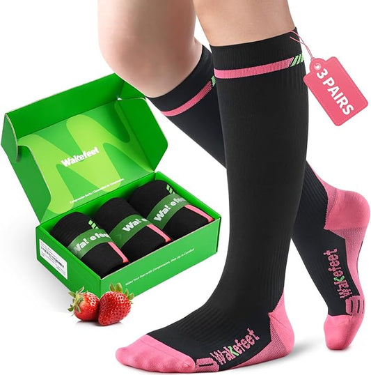 Medical Compression Socks Men Women 3 Pairs, Compression Stockings 20-30mmHg for Relieving, Recovery