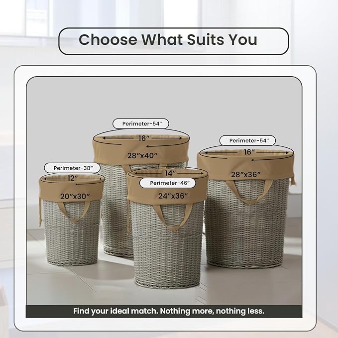 LFH Home Large Premium Cotton Canvas Laundry Bag with Drawstring and Handles Heavy Duty, Multi-Use, and Washable for Home, Travel, College or Storage 24x36 (Pack of 2)-Beige