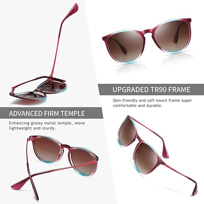 SUNGAIT Premium Vintage Round Sunglasses for Women Men Classic Retro Trendy Style