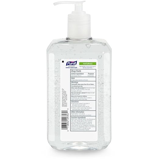 PURELL Advanced Hand Sanitizer Naturals + Refillable Aluminum Bottles, (2) 2 fl oz Travel-Size Bottles (Shipped Empty) and (1) 24 fl oz Refill (Pack of 1) – 3282-12KIT-EC