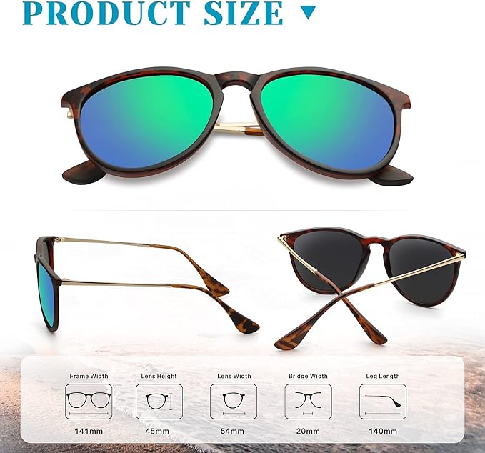 KALIYADI Sunglasses Womens Polarized Womens-Sunglasses: Trendy Sun Glasses with UV400 Retro Style for Party Beach Shopping