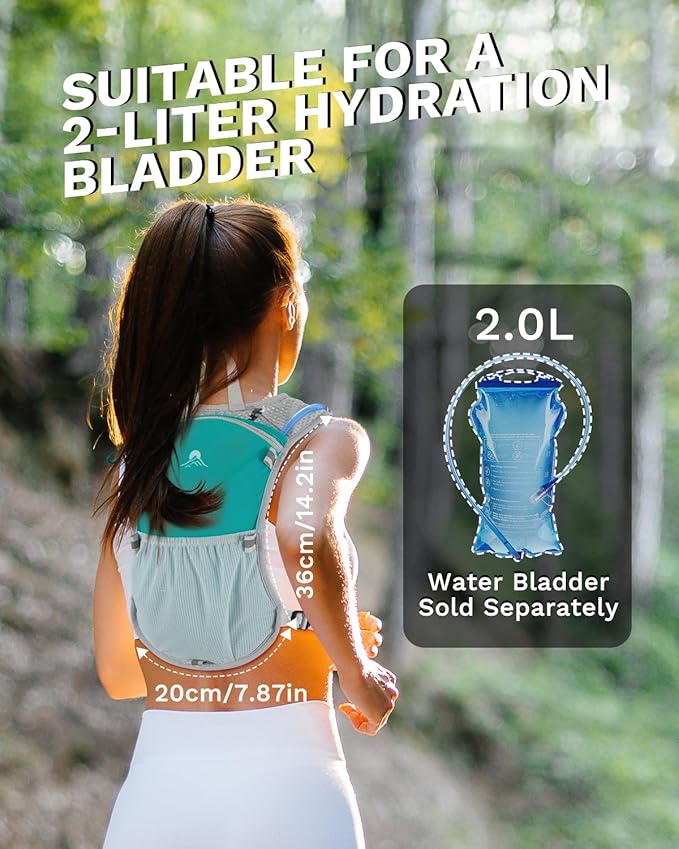 Running Vest for Women and Men, Hydration Running Backpack, Runners Vest, Hydration Vest, with Front Phone Holder, Adjustable Chest and Waist Strap