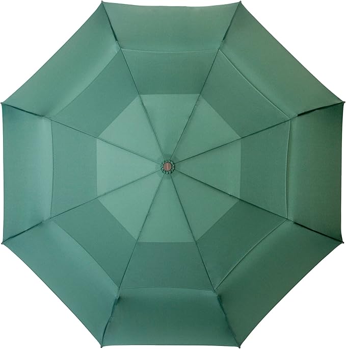 ShedRain Compact Folding Travel Umbrella – Push-Button Open & Close, Vented Double Canopy, Protects from Rain, Sun, & Wind