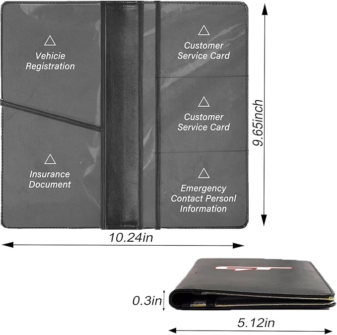 Leather Car Registration and Insurance Cards Holder, Vehicle Glove Box Car Organizer Documents License Compatible with Kia K3 Forte Cerato GT GT-LINE Auto Interior Accessories (For GT)