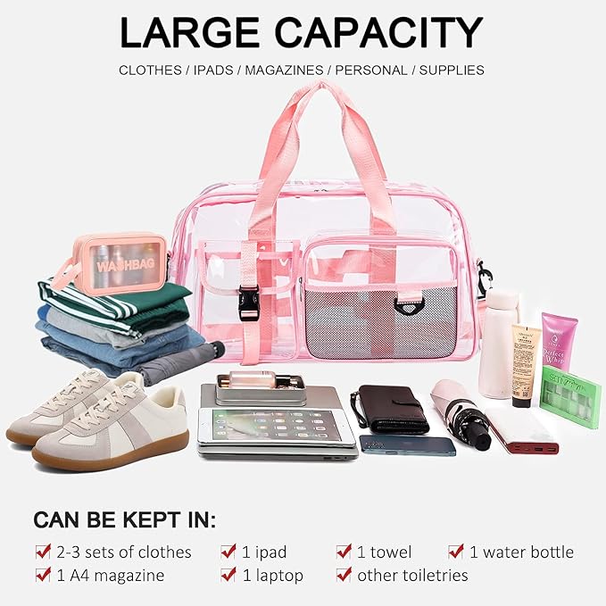 Small Gym Bag for Women, Travel Duffle Bag Carry On Weekender Bag with Shoe Compartment