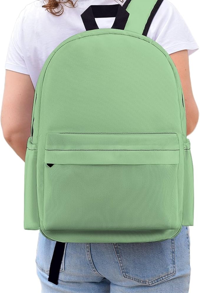 Pale Luxury Green Backpack Adult Travel Daybag for Women Men College Backpack for Vacation Hiking Camping Bag