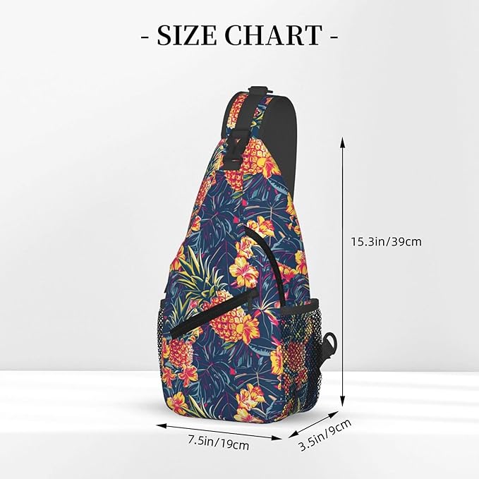 Hawaii Tropical Palm Sling Backpack Crossbody Bag Casual Chest Bags Travel Hiking Daypack Shoulder Bag for Women Men
