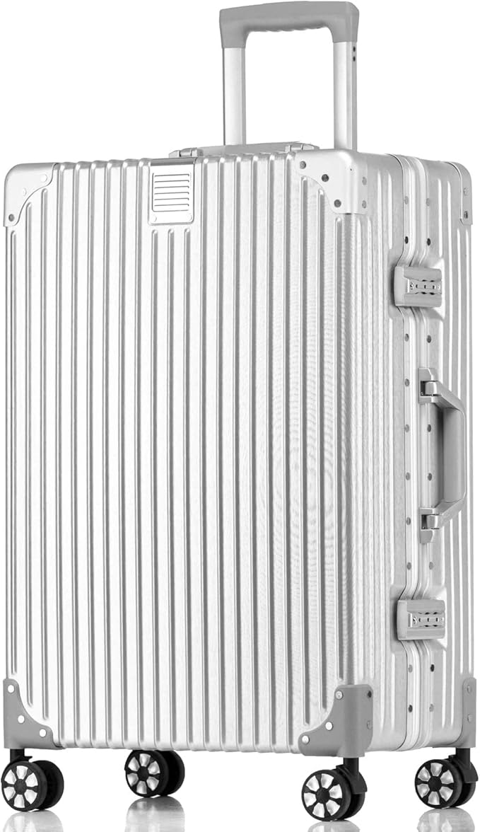 HotWay 26 Inch Checked in Luggage with Aluminum Frame,PC Hard Shell Suitcase with Spinner Wheels and TSA Lock, Large Suitcase for Business Travel