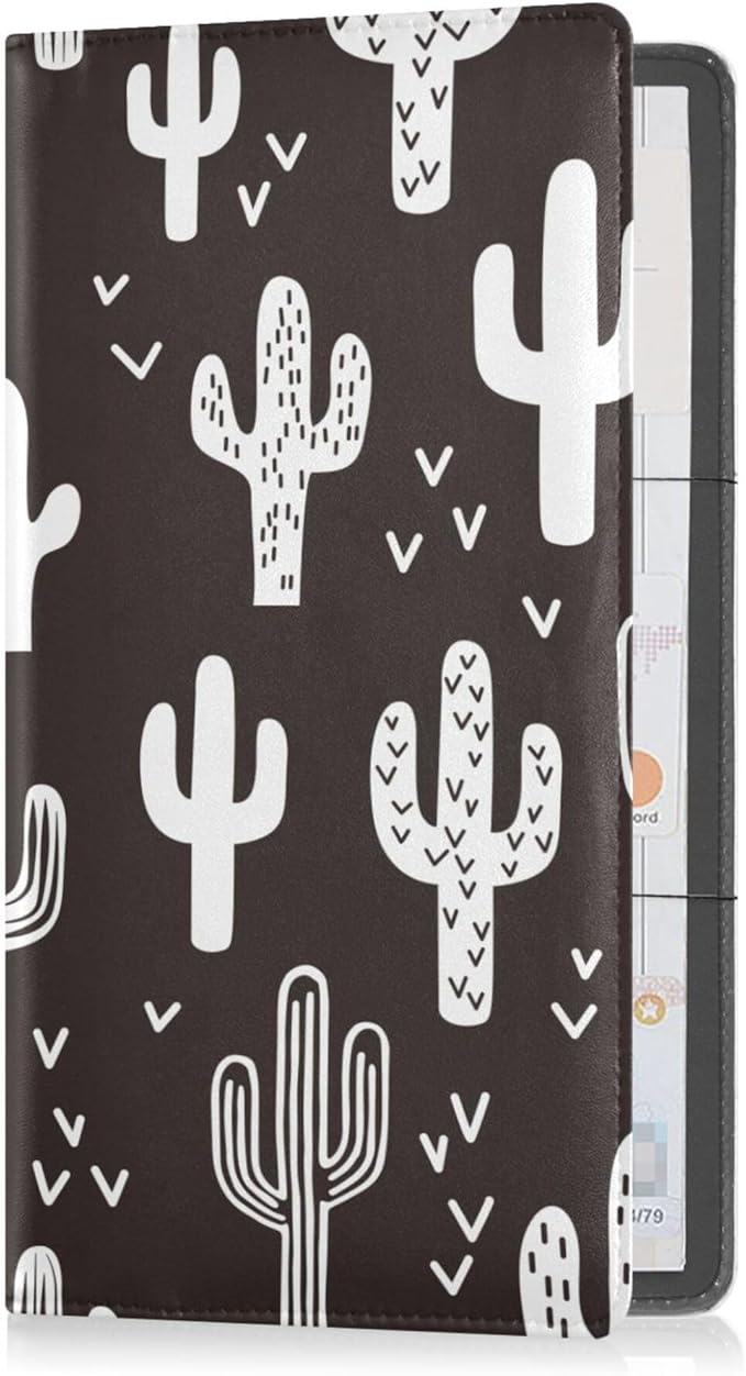 Linqin Car Registration and Insurance Card Holder, Western Cactus Glove Box Organizer Card Document Wallet