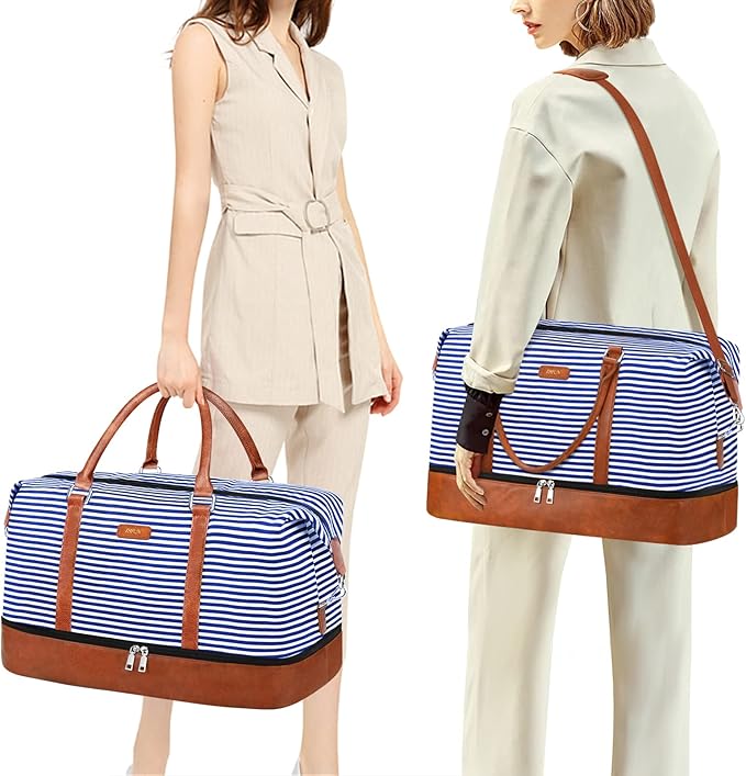 IBFUN Weekender Bags for Women - 21" Travel Duffle with Shoe Compartment - Carry On Overnight Duffel for Weekend Travel & Business Trips, 3PCS