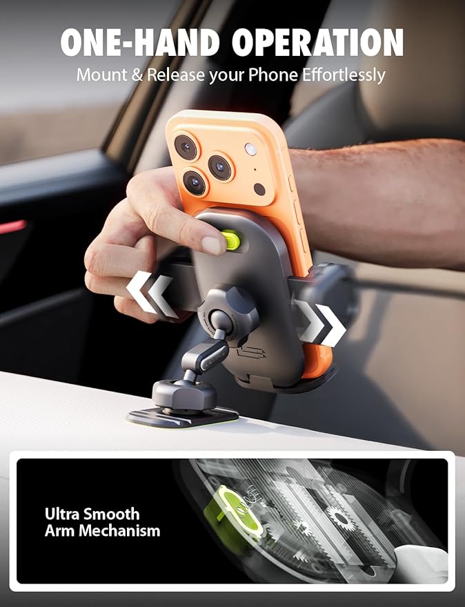 Bracketron TripGrip PRO Car Phone Holder Mount - Phone Holders for Your Car with One-Button Expansion for Vent & Dash - Compatible with Most Smartphones