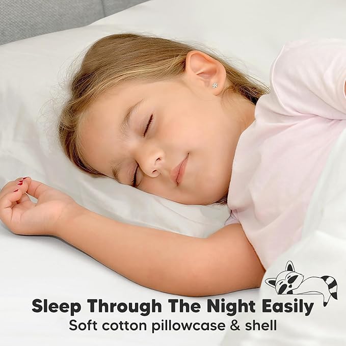 Toddler Pillow with Pillowcase - 13x18 My Little Dreamy Kids Travel Bed Pillows for Sleeping, Organic Cotton Small Pillowcase, Soft & Breathable, Machine Washable, Toddlers 2-5 years old (Clay)
