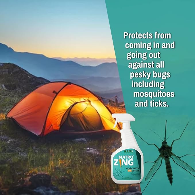 Triple Action Mosquito Spray 32 oz Indoors & Outdoors, Mosquito Control for Patio and Yard, Mosquito Repellent for Home, Plant Extract Based, Non-Toxic, Child & Pet Safe