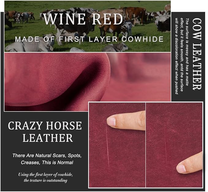 CONTACTS Full Grain Leather Airtag Passport Holder RFID Blocking Travel Passport Wallet Slim Passport Cover Case with 4 Cards Slots, Coin Pocket (Wine Red)