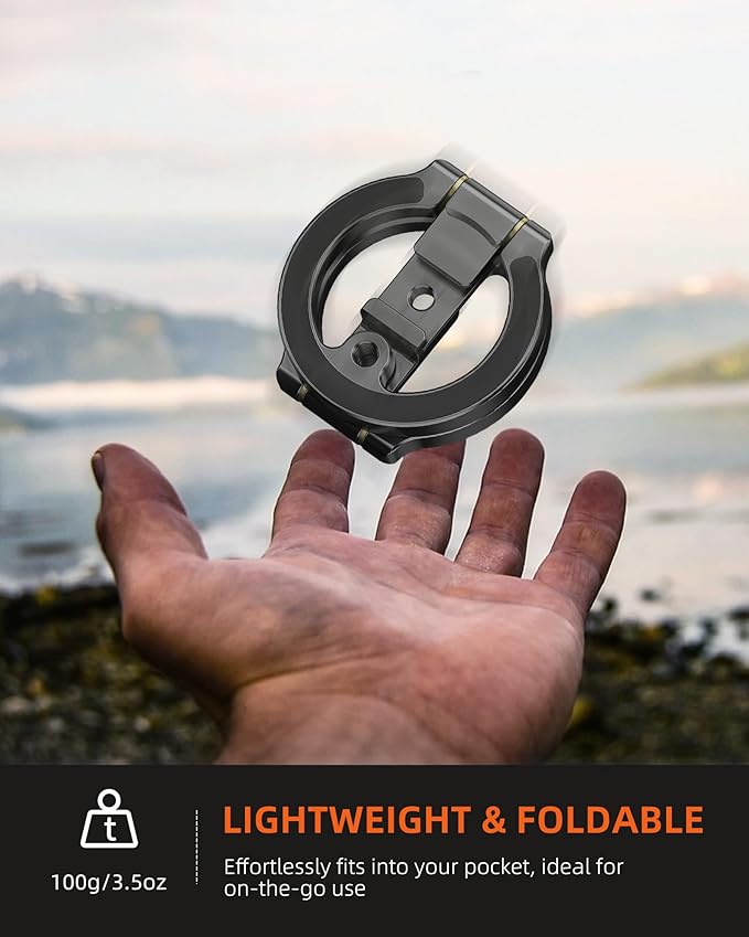 Dual Magnetic Phone Holder Compatiable with Magsafe for iPhone 16 15 14 13 12 Pro Max Plus Series, 1/4" Screw Tripod Mount, Gym Magnetic Phone Stand Travel(Black)