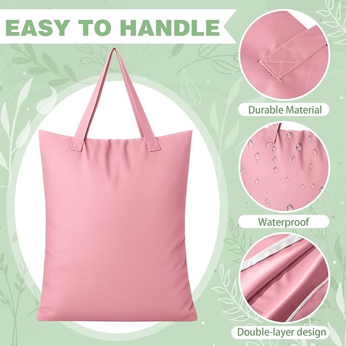 SATINIOR 5 Pcs Large Travel Laundry Bags with Handle Waterproof Washable Dirty Clothes Bags