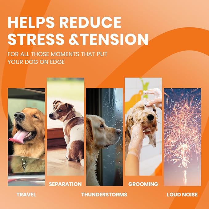 HOOLOO Calming Chews for Dog Anxiety Relief-Natural Puppy Calming Treats Help Manage Stress and Promote Relaxation,Made in USA-120 Chews