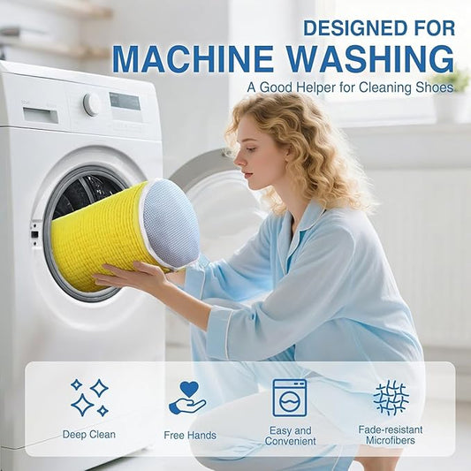 XXL Shoe Washing Machine Bag: Laundry Bag for Washing Machine - 2pc Reusable Cleaning Laundry bag for Sneaker, Tennis Shoe, Cleaner Kit, 360° Deep Clean with Shape keeper (2 PCS)