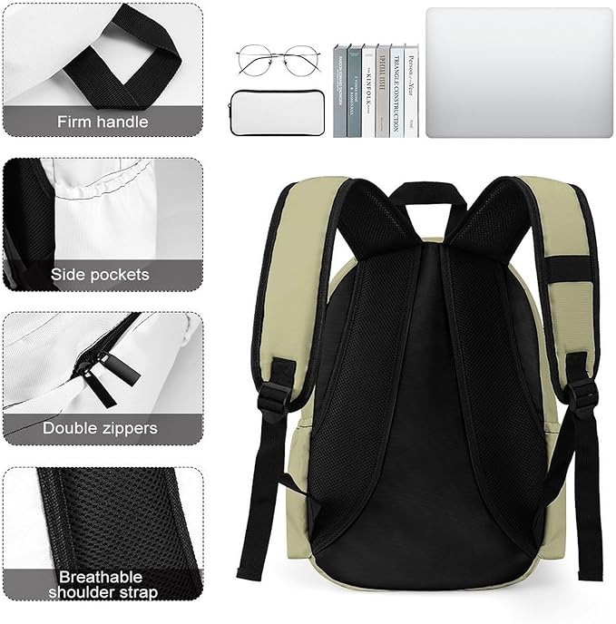 Sage Green Backpack Adult Travel Daybag for Women Men College Backpack for Vacation Hiking Camping Bag