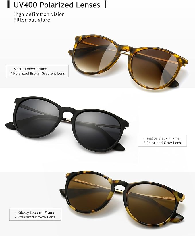 SUNGAIT Premium Vintage Round Sunglasses for Women Men Classic Retro Trendy Style
