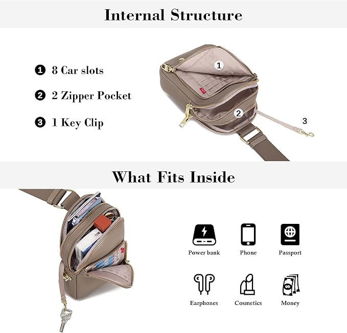 INICAT RFID Blocking Sling Bag Anti Theft Crossbody Bags Women Valentine's Day Gifts Travel Purses Vegan Leather