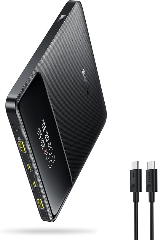 Baseus Laptop Portable Charger 100W 20000mAh, Blade Travel Power Bank Fast Charging 2 USB-C & 2 USB-A Port, Steam Deck Battery Pack for MacBook iPad iPhone 17/16/15/14/13 Samsung S24 etc.