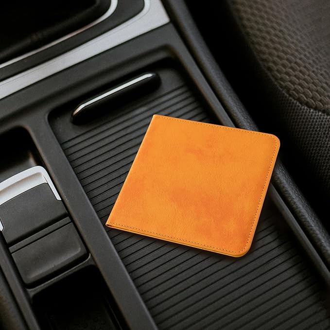 CoBak Car Registration and Insurance Holder - Small and Lightweight Vehicle Glove Box Car Organizer, Auto Truck Comparment Accessories Case for Essential Document, Driver License (Orange)