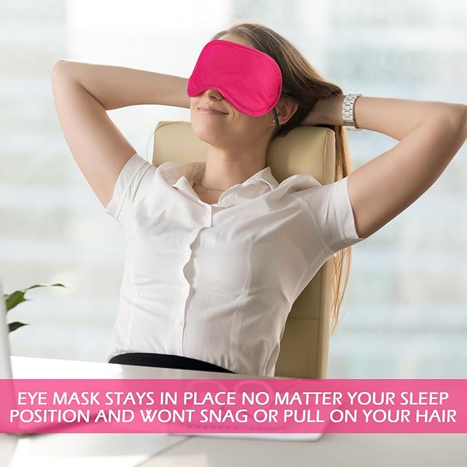 Tarpop 200 Pcs Eye Mask Sleeping Blindfold Eye Cover with Adjustable Strap for Games Party Team Building Travel Individually Wrapped Sleep Mask for Women Men (Rose Red)