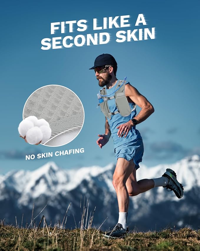 Running Vest for Women and Men, Hydration Running Backpack, Runners Vest, Hydration Vest, with Front Phone Holder, Adjustable Chest and Waist Strap