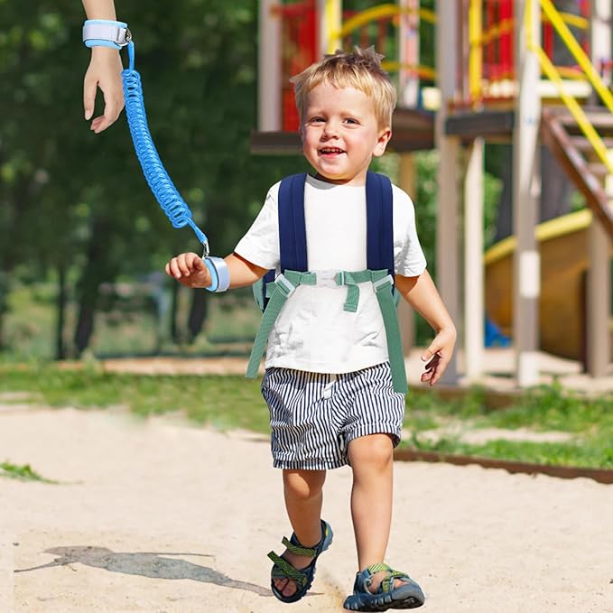 Accmor Toddler Leash Backpack, Cute Excavator Child Bag Harness with Anti Lost Wrist Link, Kid Walking Back Pack Mini Rucksack with Restraints Hand Strap Tether for Baby Boys Outdoor Traveling