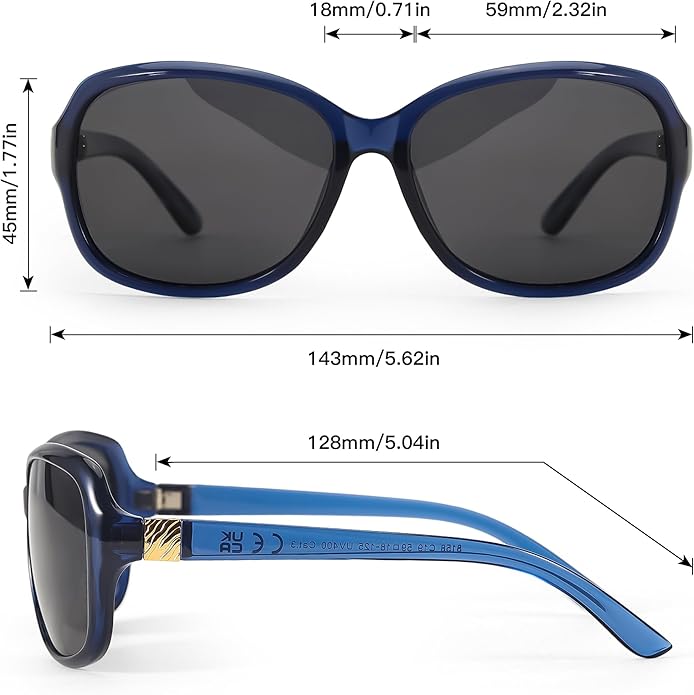 SIPHEW Polarized Sunglasses for Women | Vintage Square Sunglasses w UV400 Protection | Womens Wraparound Shade