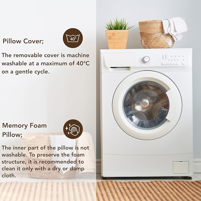 Memory Foam Travel Pillow with Washable Cover & Carry Bag – Compact, Soft & Breathable Neck Pillow for Airplane, Camping & Car (Gray- Without Spare Cover, 15.7x9.8x3.9 inches)