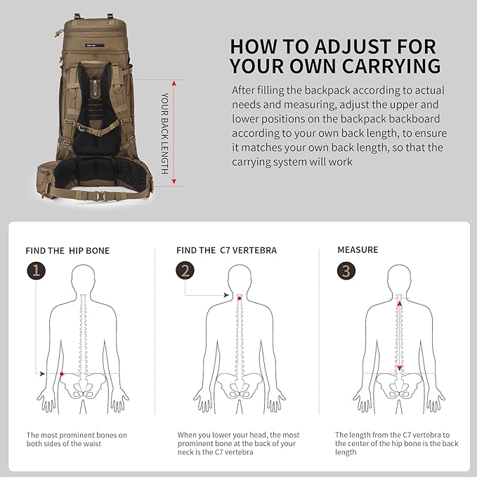 Mardingtop 75L Military Internal Frame Backpack for Men, Cordura Tactical Backpack with Recco for Snowboarding,Hiking,Camping