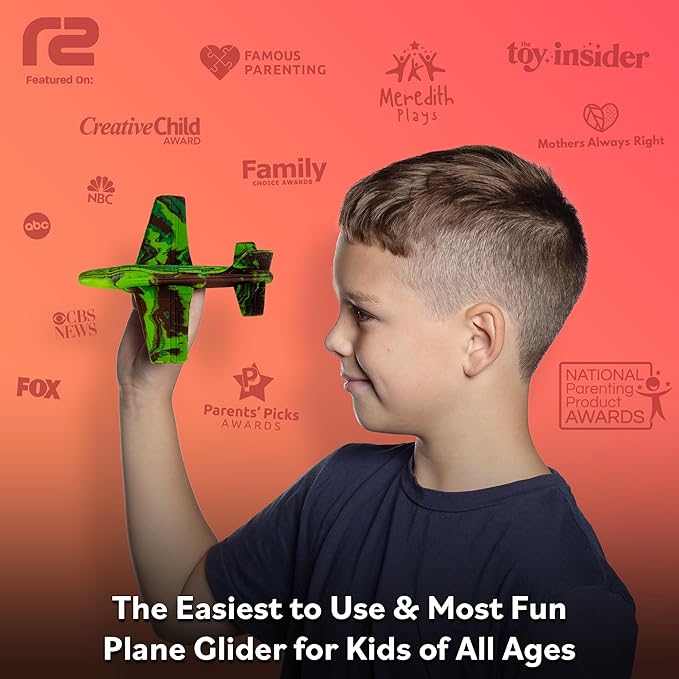 Stocking Stuffer Gifts For Boys&Girls: Foam Airplane Toy Glider Plane Styrofoam Airplanes for Kids. Launcher Air Planes Outdoor Army Toys. Military Gliders Game & Stocking Stuffers for All Ages